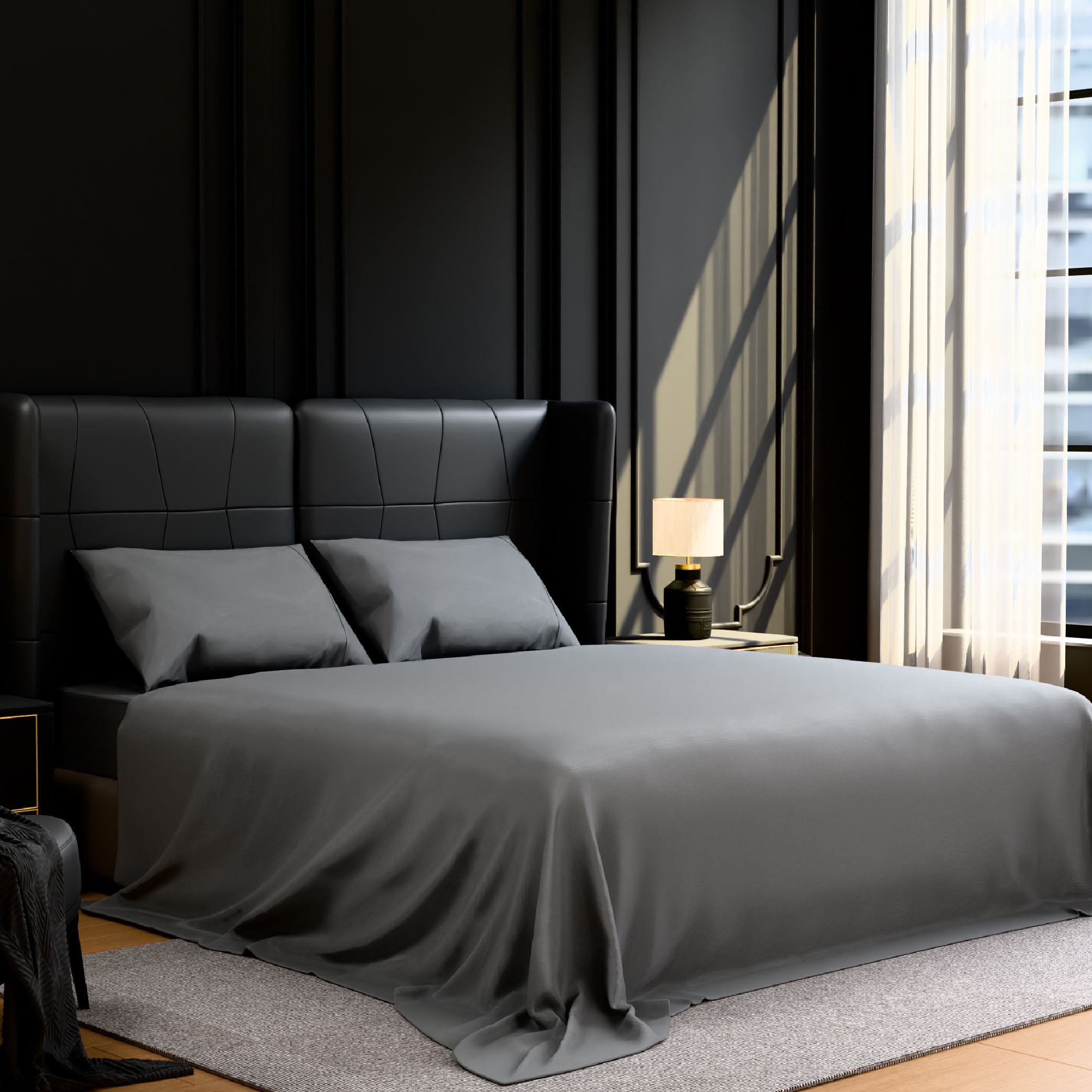 Bedding King Bed Sheets Set - 4 Piece Bedding - Brushed Microfiber - Shrinkage And Fade Resistant - Easy Care (King, Grey)_voghion.com